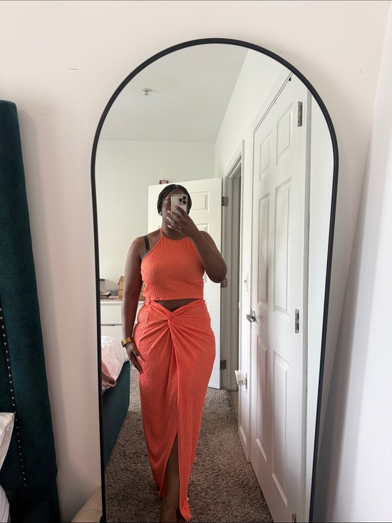 Fashion Nova Pants - Fashion Nova Orange Two-Piece Cutout Jumpsuit Romper